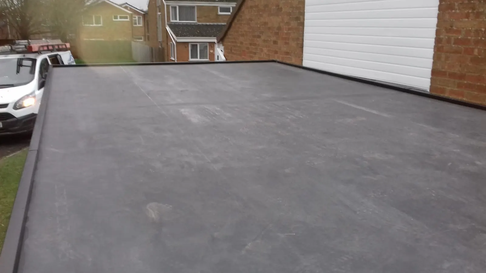 New rubber flat roof