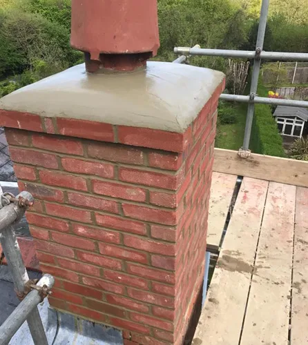 Chimney stack with new flaunching