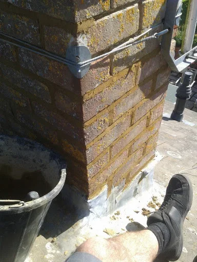 Chimney stack ready for repairs